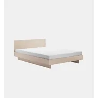 lit zians avec pied continu - chêne ciré pigmenté blanc - avec tête de lit - 180 x 200 cm