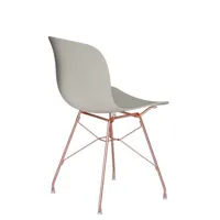 chaise troy avec cadre en fil de fer - beige - cuivre
