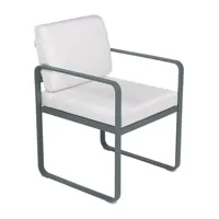 fauteuil lounge bellevie - 26 gris orage - blanc grisé