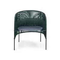 fauteuil caribe chic - vert / bleu foncé / noir