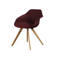 chaise yonda avec structure en bois - rouge de sienne