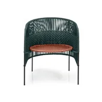 fauteuil caribe chic - vert / cuivre / noir