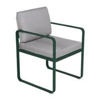 fauteuil lounge bellevie - 02 vert cèdre - gris flanelle