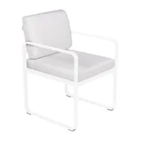 fauteuil lounge bellevie - 01 blanc coton - blanc grisé