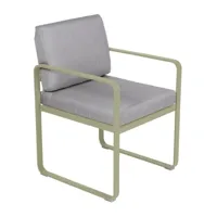 fauteuil lounge bellevie - 65 vert tilleul - gris flanelle