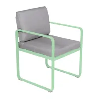 fauteuil lounge bellevie - 83 vert opaline - gris flanelle