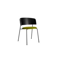 fauteuil avec accoudoirs wagner - strcuture noire - noir - vidar 956 vert olive - sans patins