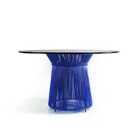 table de salle à manger caribe - bleu signal / noir