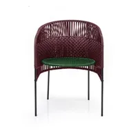 chaise de salle à manger caribe chic - noir rouge / vert / noir