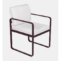 fauteuil lounge bellevie - b9 cerise noire - blanc grisé