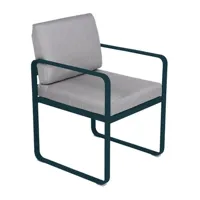 fauteuil lounge bellevie - 21 bleu acapulco - gris flanelle