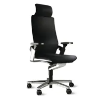 chaise pivotante on management  - roulettes pour sols souples - fiberflex noir - avec extension de la profondeur du siège