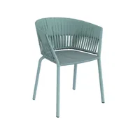 chaise avec accoudoirs ria tissée - bleu pastel