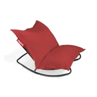 fauteuil à bascule rock 'n roll + pouf original outdoor - noir - rouge