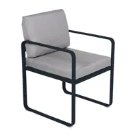 fauteuil lounge bellevie - 92 bleu abysse - gris flanelle