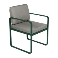 fauteuil lounge bellevie - 02 vert cèdre - b8 gris taupe