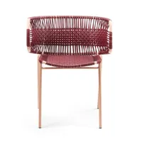 chaise avec accoudoirs cielo stacking - rouge / rose sable