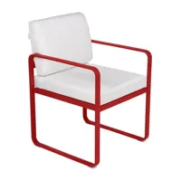 fauteuil lounge bellevie - 67 rouge coquelicot - blanc grisé