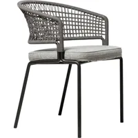 chaise avec accoudoirs ctr - rustic weave ice grey b146 - wengé/wengé