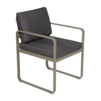 fauteuil lounge bellevie - 14 muscade - gris graphite