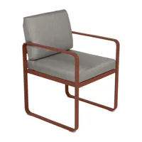 fauteuil lounge bellevie - 20 ocre rouge - b8 gris taupe