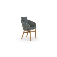 chaise avec accoudoirs mbrace - twist dark turquoise - coussin d'assise/de dossier - baltic