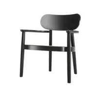 fauteuil en bois avec accoudoirs 119 f - hêtre noir (tp29) teinté