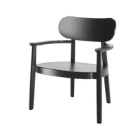 fauteuil en bois avec accoudoirs 119 mf - hêtre noir (tp29) teinté