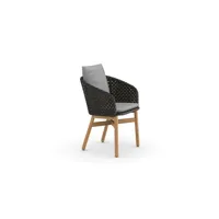 chaise avec accoudoirs mbrace - natura ash - coussin d'assise/de dossier - arabica
