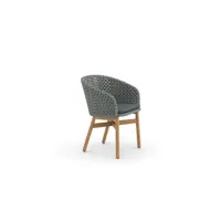 chaise avec accoudoirs mbrace - twist dark turquoise - avec coussin d'assise - baltic