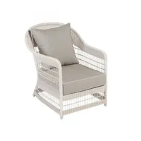 fauteuil de jardin blanc en résine biarritz