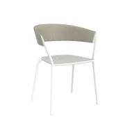 chaise avec accoudoirs ria tissée partiellement - blanc
