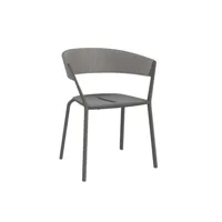 chaise avec accoudoirs ria tissée partiellement - gris métallique