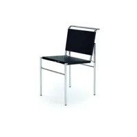 chaise roquebrune  - noir - chromé