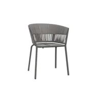chaise avec accoudoirs ria tissée - gris métallique