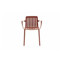 chaise avec accoudoirs plato - rouge