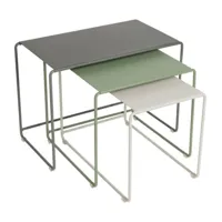 tables gigognes oulala / set de 3  - romarin/cactus/gris argile