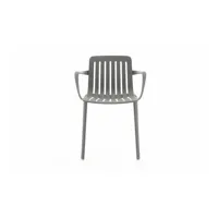 chaise avec accoudoirs plato - gris métallique
