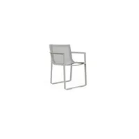 chaise avec accoudoirs flat textile dining - agate grey
