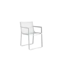 chaise avec accoudoirs flat textile dining - white