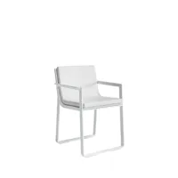 chaise avec accoudoirs flat dining avec coussin d'assise - white