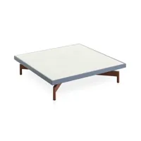 table basse onde low carrée - gris bleu cuivre