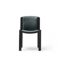 chaise chair 300 - chêne laqué noir/dunes leather racing green
