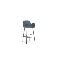 chaise de bar form structure acier avec accoudoirs - bleu - 75 cm