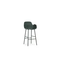chaise de bar form structure acier avec accoudoirs - vert - 75 cm