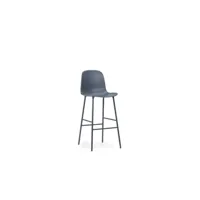 chaise de bar form structure en acier - bleu - 75 cm