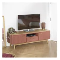joël - meuble tv style moderne en chêne, 160 cm, 2 portes, 1 tiroir