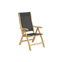 fauteuil multiposition en bois jaune et toile induction pvc