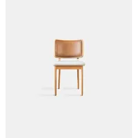 chaises - oak-without-armrest-tapissier, cuir vanille