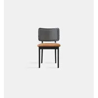 chaises - chêne noir / sans accoudoirs tapissier, cuir tabac